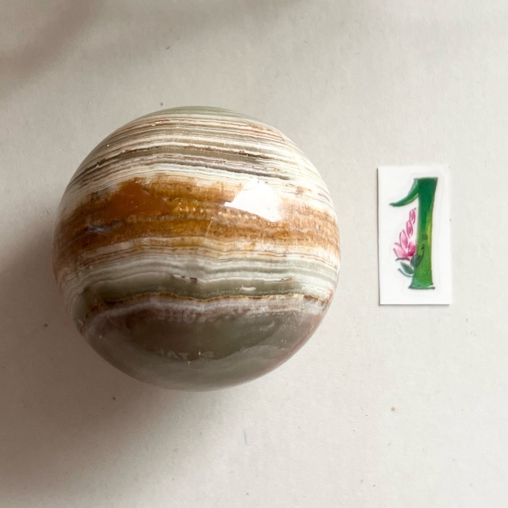 Green Calcite Onyx Sphere - Picture 7 of 15
